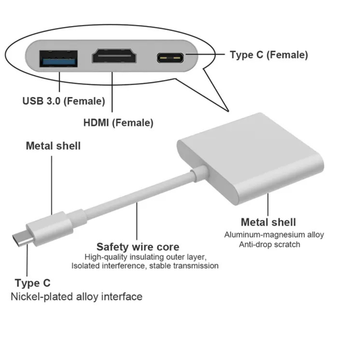 3-in-1 Type-C dock